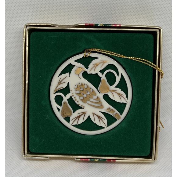 VTG 1987 Lenox 12 Days of Christmas Ornament w/ Box - Partridge in a Pear Tree - Picture 1 of 4